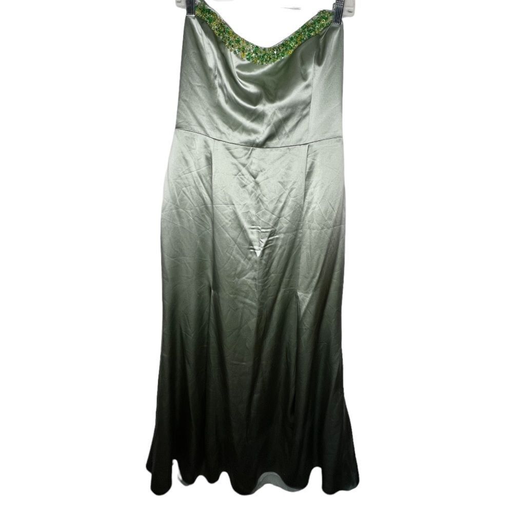 Kay Unger‎ New York Silk Strapless Beaded Formal Dress